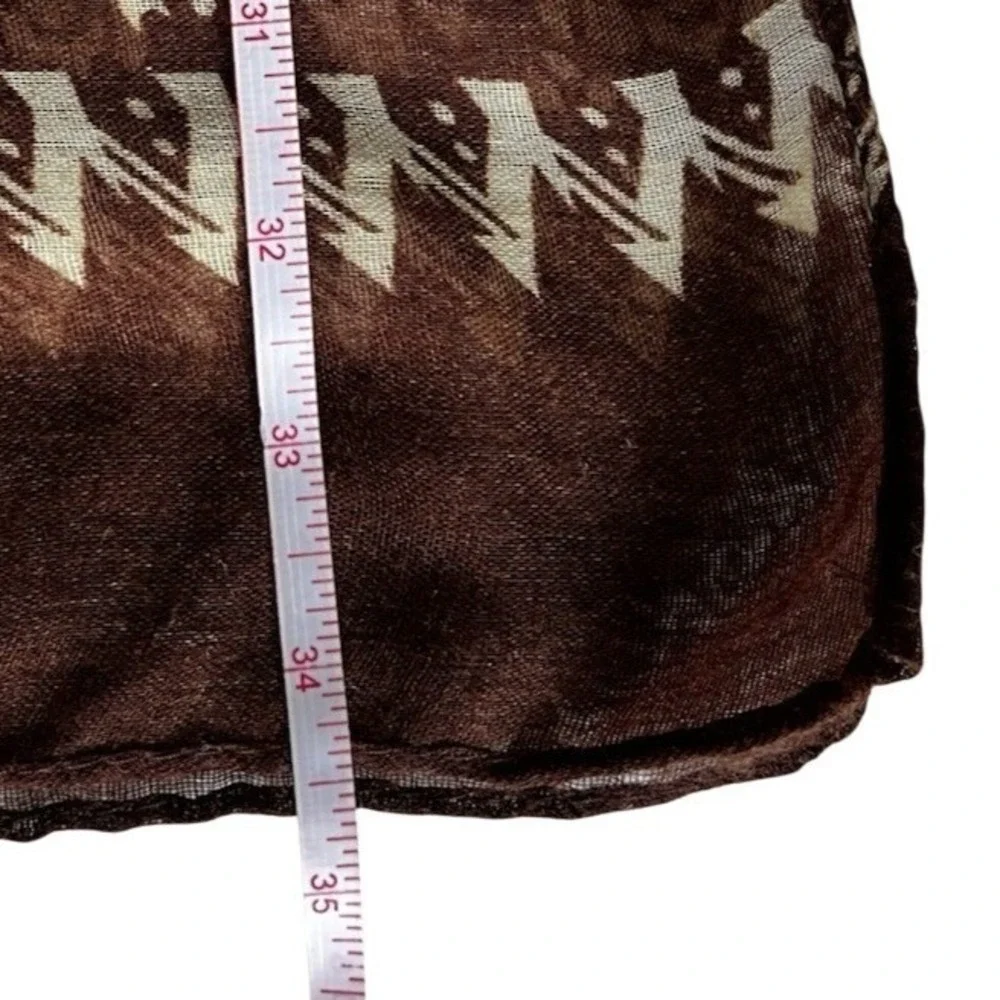 Brown Cream Boho Viscose Pashmina Shawl Wrap Scarf Floral Geometric Print